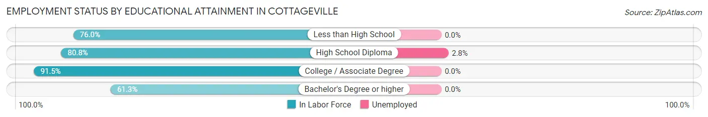 Employment Status by Educational Attainment in Cottageville