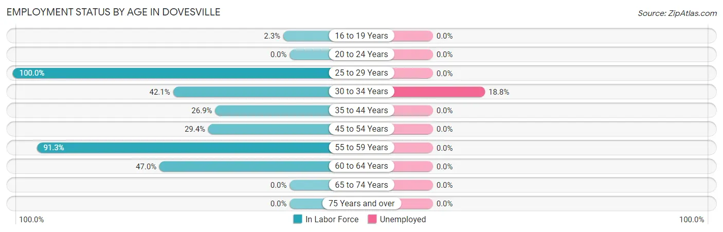 Employment Status by Age in Dovesville