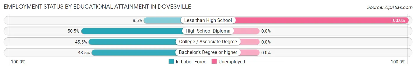Employment Status by Educational Attainment in Dovesville