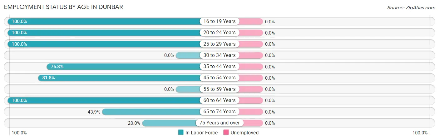 Employment Status by Age in Dunbar