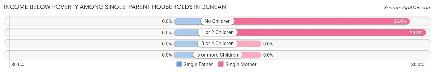 Income Below Poverty Among Single-Parent Households in Dunean