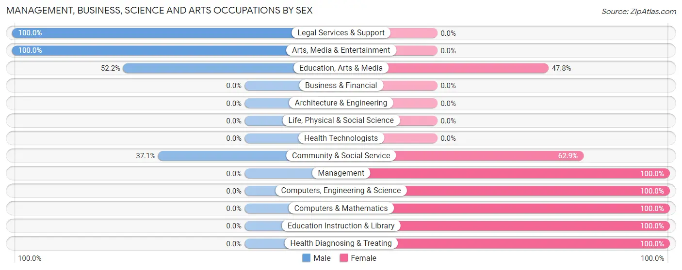 Management, Business, Science and Arts Occupations by Sex in East Gaffney