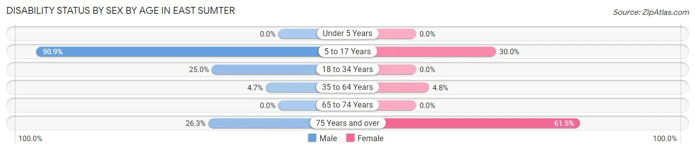 Disability Status by Sex by Age in East Sumter