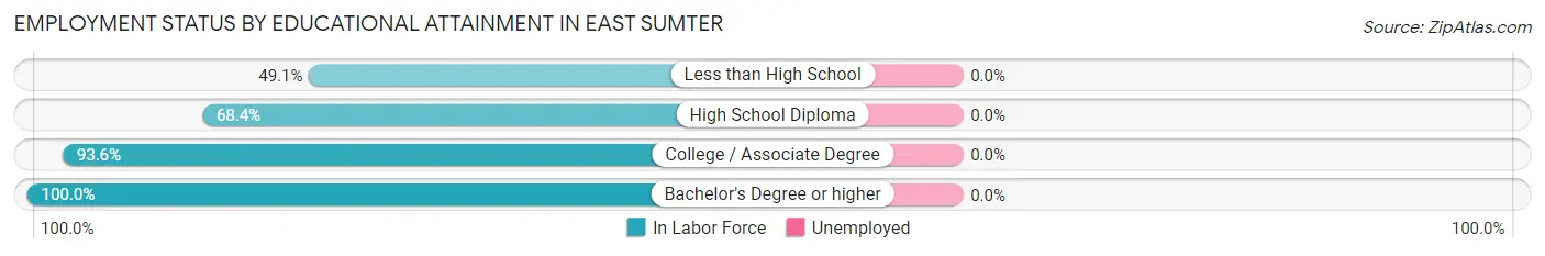 Employment Status by Educational Attainment in East Sumter