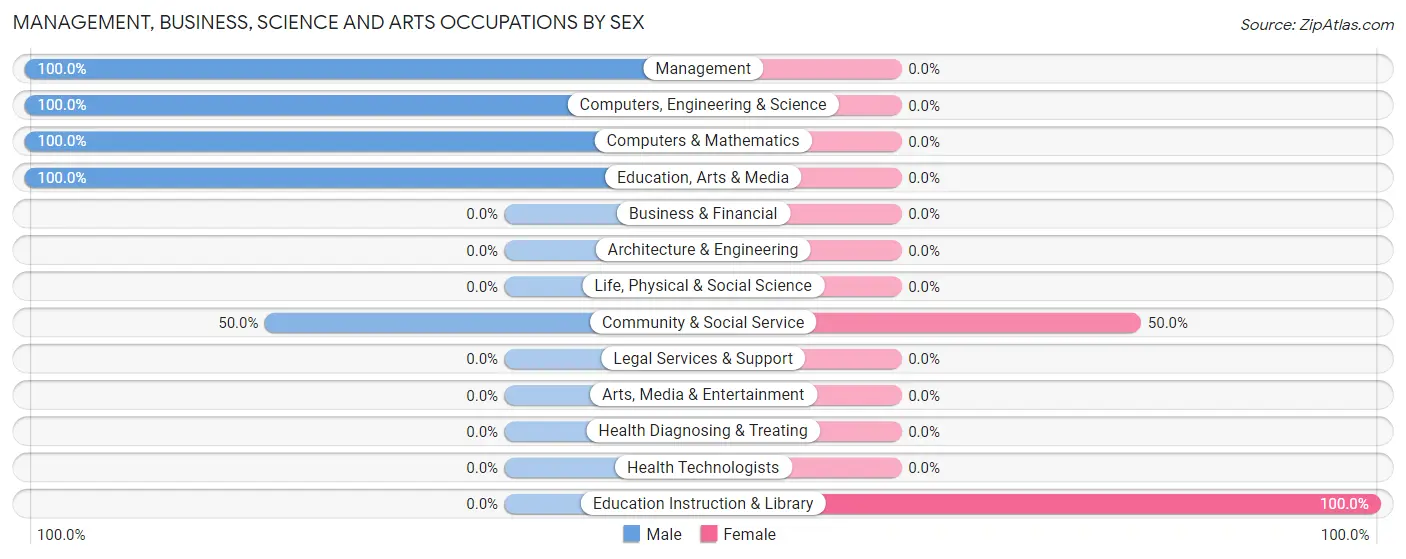 Management, Business, Science and Arts Occupations by Sex in Elko