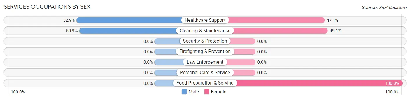 Services Occupations by Sex in Enoree