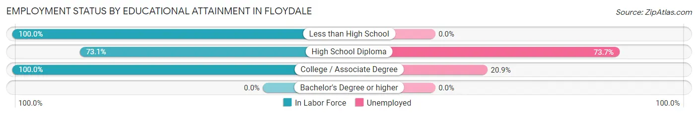 Employment Status by Educational Attainment in Floydale