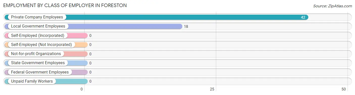 Employment by Class of Employer in Foreston