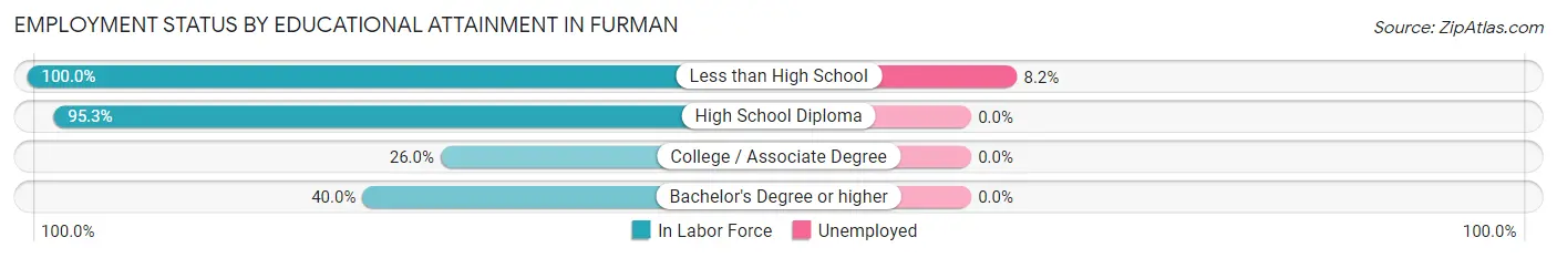 Employment Status by Educational Attainment in Furman