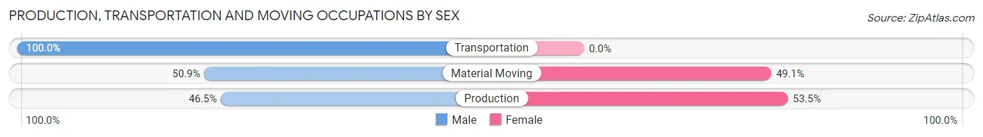 Production, Transportation and Moving Occupations by Sex in Gayle Mill