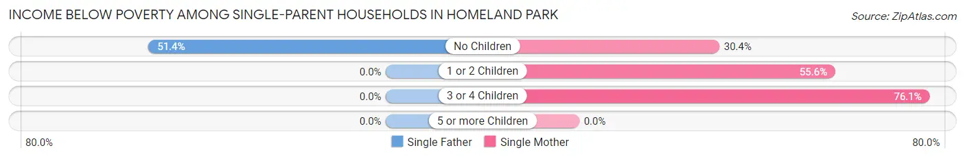 Income Below Poverty Among Single-Parent Households in Homeland Park