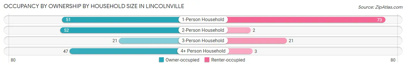 Occupancy by Ownership by Household Size in Lincolnville