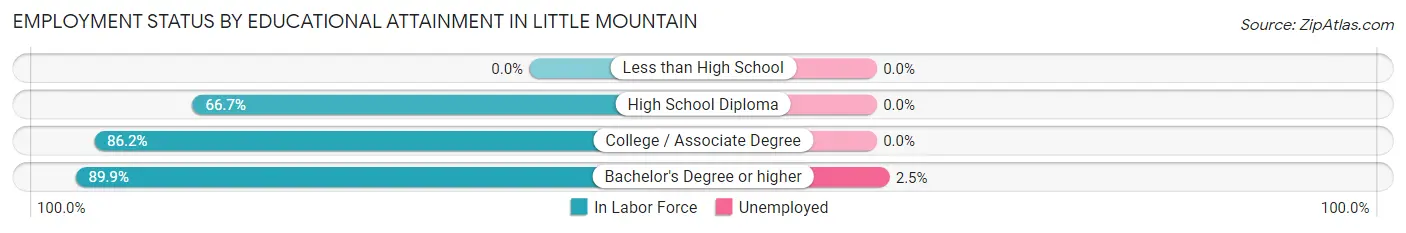 Employment Status by Educational Attainment in Little Mountain