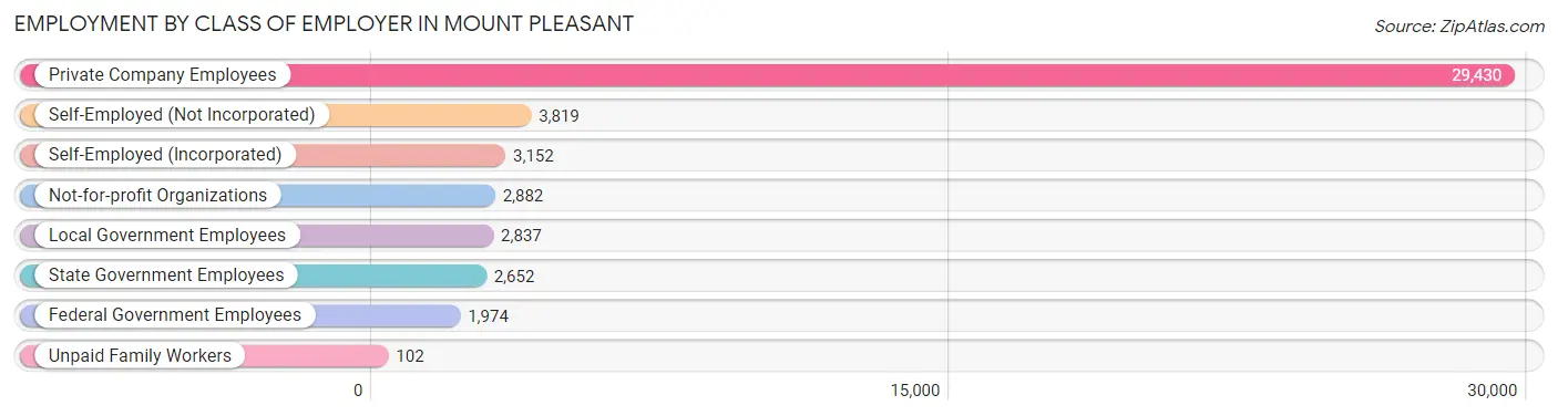 Employment by Class of Employer in Mount Pleasant