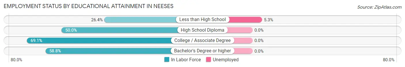 Employment Status by Educational Attainment in Neeses