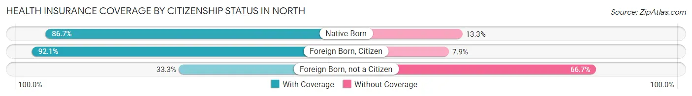 Health Insurance Coverage by Citizenship Status in North