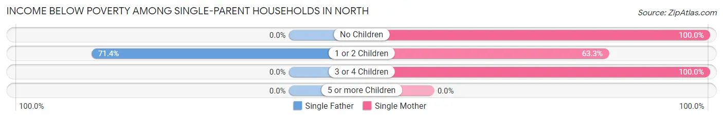 Income Below Poverty Among Single-Parent Households in North