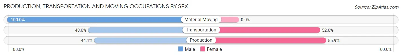 Production, Transportation and Moving Occupations by Sex in Pelzer