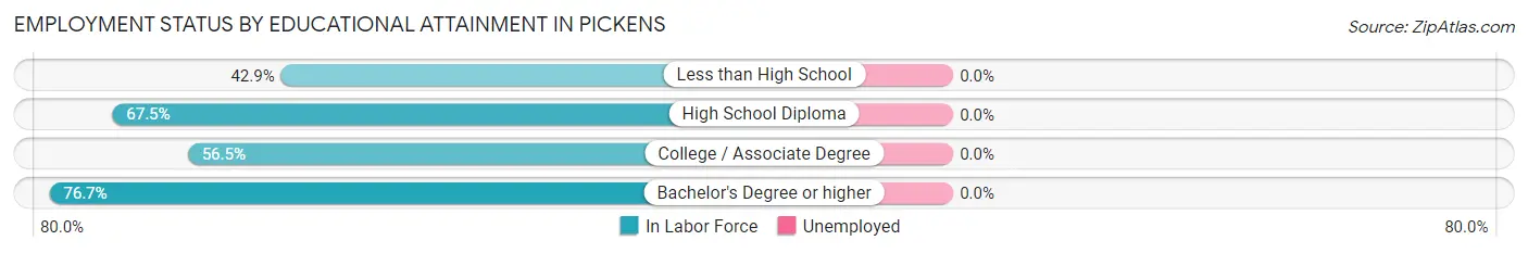 Employment Status by Educational Attainment in Pickens