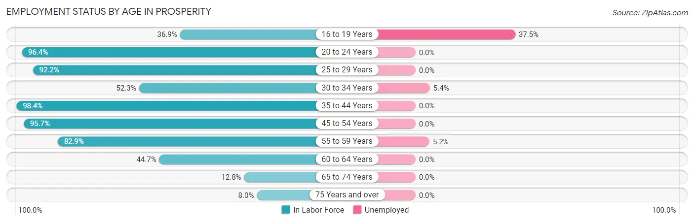 Employment Status by Age in Prosperity