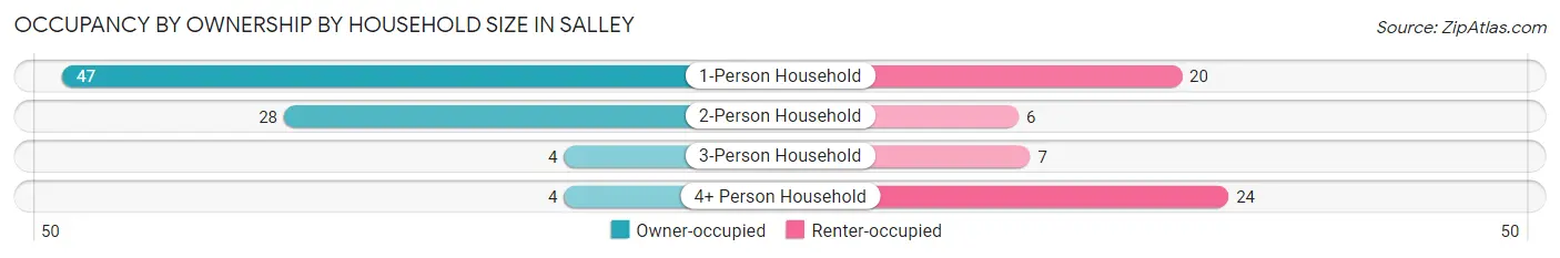Occupancy by Ownership by Household Size in Salley