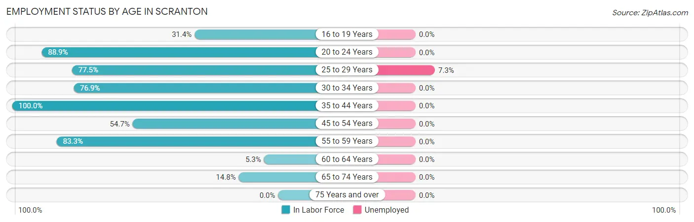 Employment Status by Age in Scranton