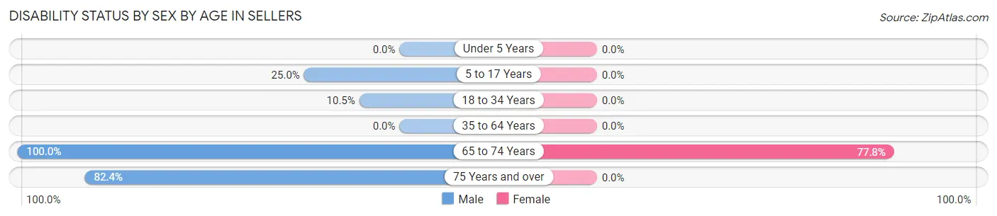 Disability Status by Sex by Age in Sellers