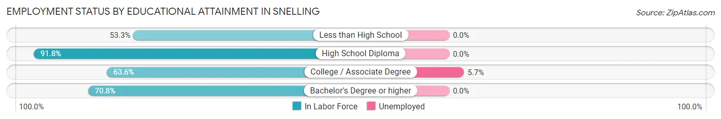 Employment Status by Educational Attainment in Snelling