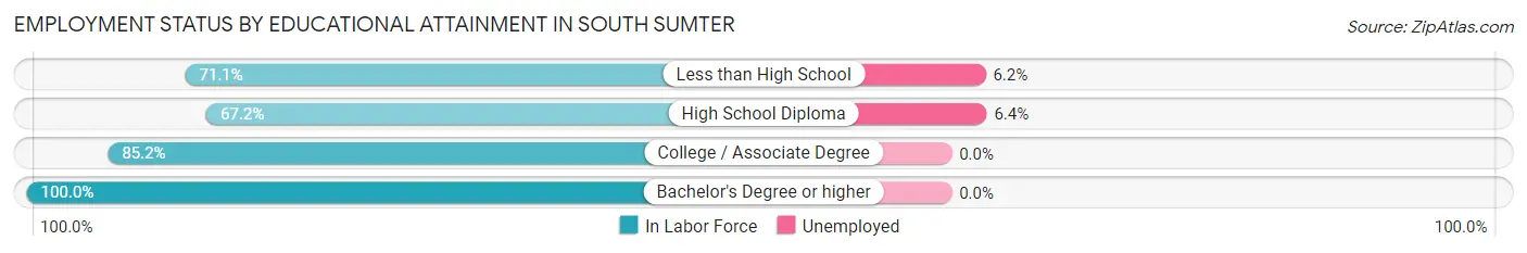 Employment Status by Educational Attainment in South Sumter