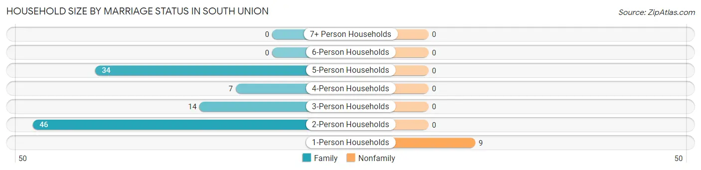 Household Size by Marriage Status in South Union