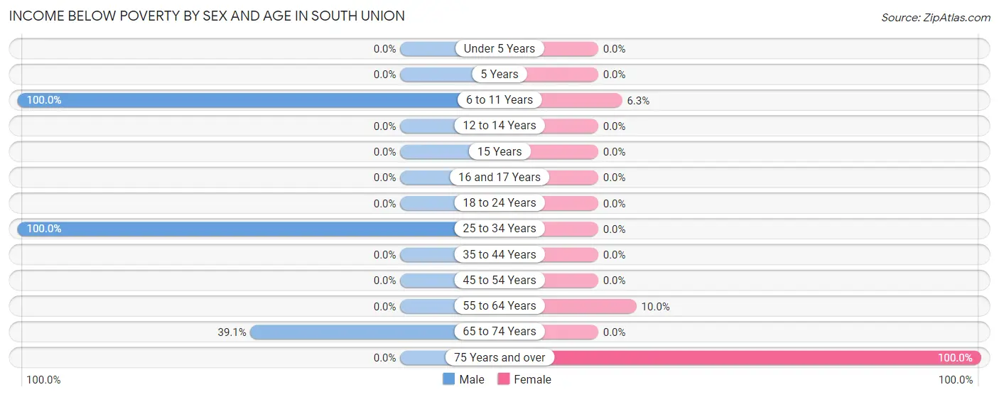 Income Below Poverty by Sex and Age in South Union