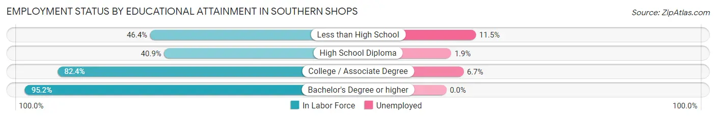 Employment Status by Educational Attainment in Southern Shops