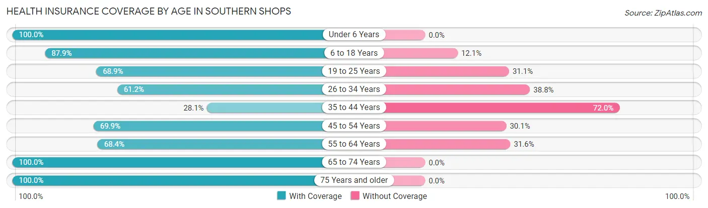 Health Insurance Coverage by Age in Southern Shops