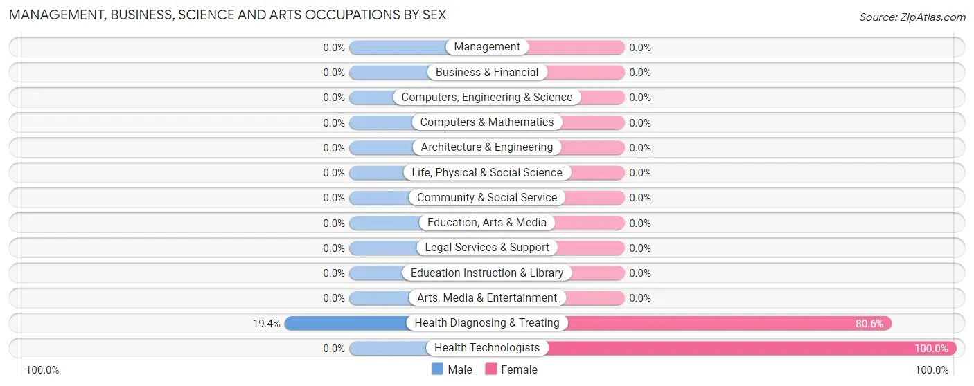 Management, Business, Science and Arts Occupations by Sex in Startex