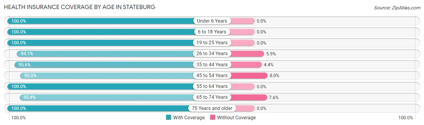 Health Insurance Coverage by Age in Stateburg