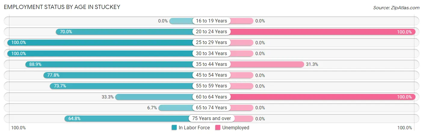 Employment Status by Age in Stuckey