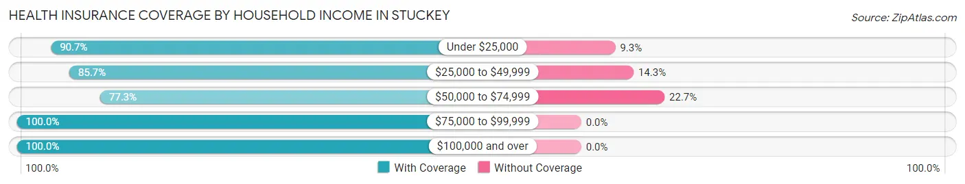 Health Insurance Coverage by Household Income in Stuckey