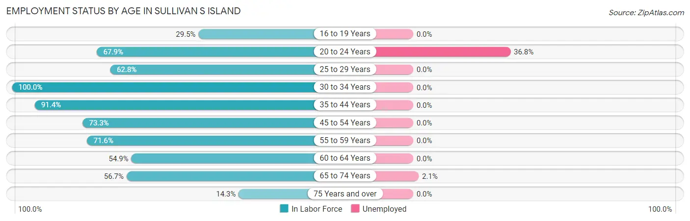 Employment Status by Age in Sullivan s Island