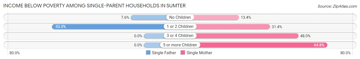 Income Below Poverty Among Single-Parent Households in Sumter