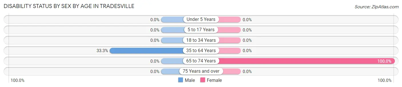 Disability Status by Sex by Age in Tradesville