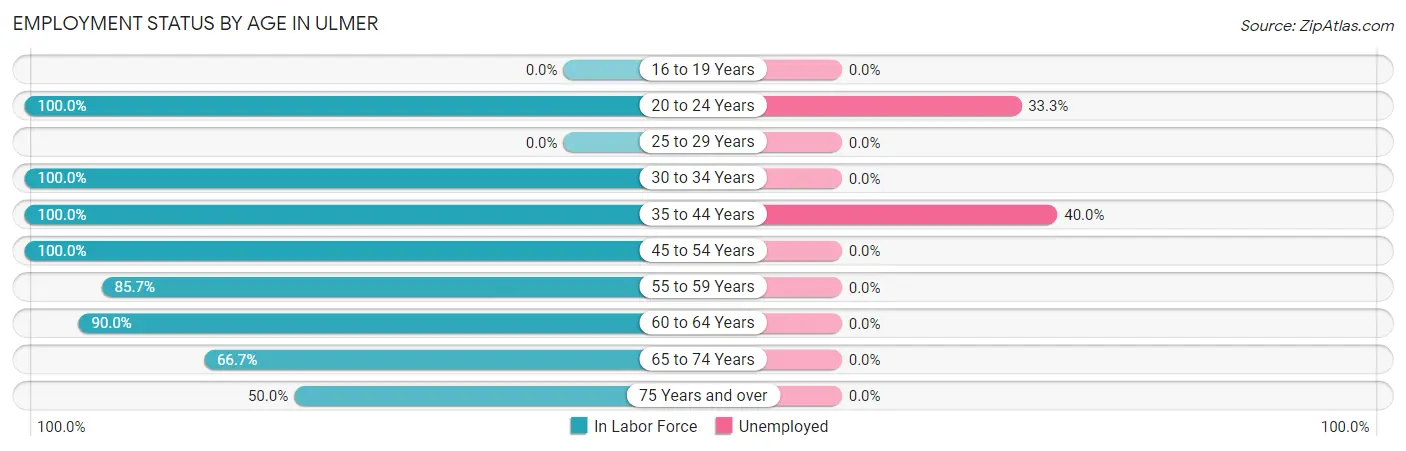 Employment Status by Age in Ulmer
