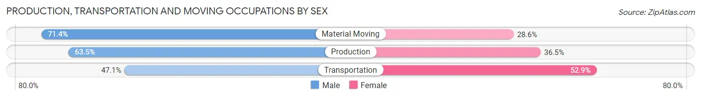 Production, Transportation and Moving Occupations by Sex in Varnville