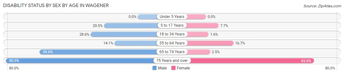 Disability Status by Sex by Age in Wagener