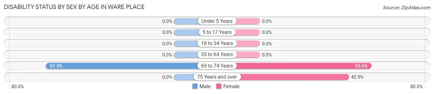 Disability Status by Sex by Age in Ware Place