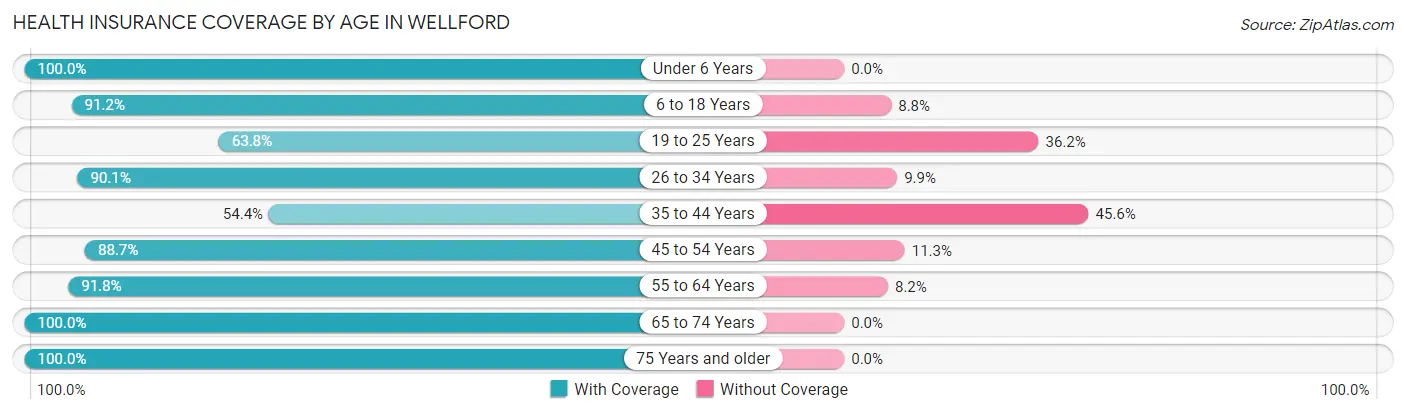 Health Insurance Coverage by Age in Wellford
