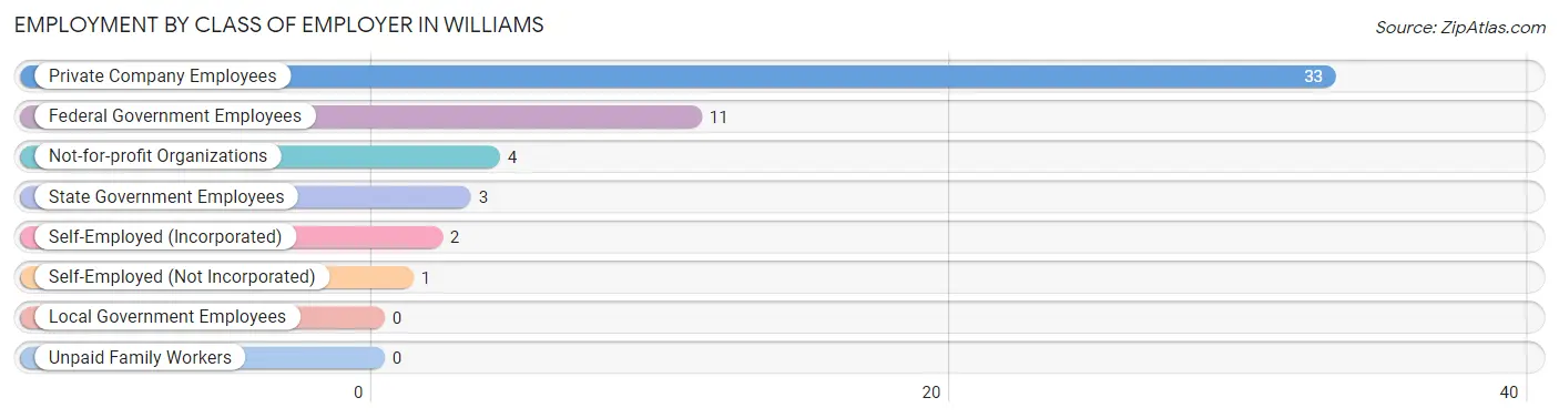 Employment by Class of Employer in Williams