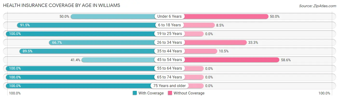 Health Insurance Coverage by Age in Williams