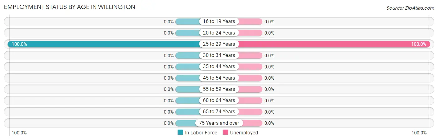 Employment Status by Age in Willington