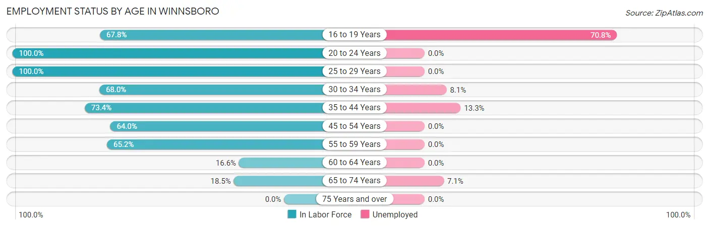 Employment Status by Age in Winnsboro