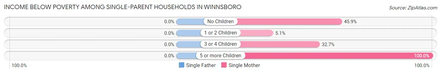Income Below Poverty Among Single-Parent Households in Winnsboro